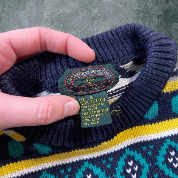 Charter Club Women’s Petite Small Fair Isle Geometric Knit Sweater - Picture 2 of 3